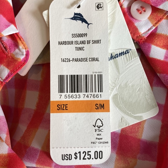 Tommy Bahama UPF 50 tunic NWT - Picture 6 of 6